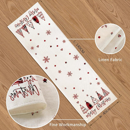 Moderne Weihnachtstischläufer Rot Winter Wasserabweisend 40x140