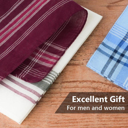 Herren Taschentücher Stoff 24er Set Baumwolle Plaid
