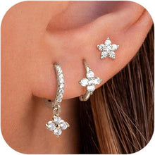 Ohrringe Silber 925 Damen Mädchen 14K Vergoldet Zirkonia Set