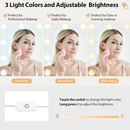 ANWBROAD LED Schminktisch mit Spiegel und Hocker