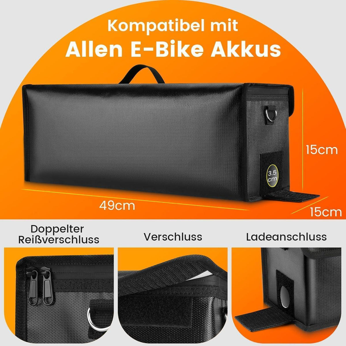 Ebike Akku Tasche Set – Feuerfest, Wasserdicht & Sicher