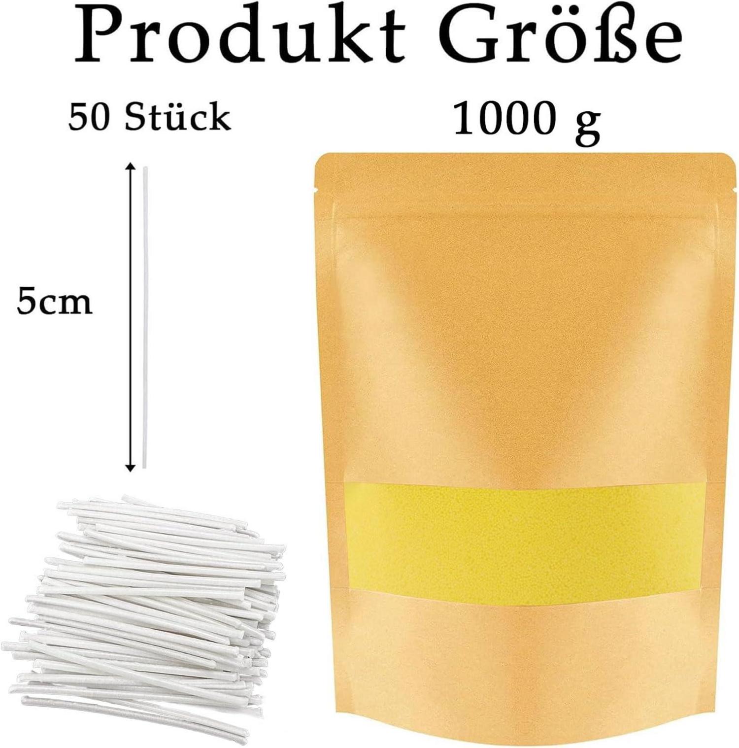 Kerzensand 1KG Gelb mit 50 Dochten 5cm, Perlenkerzen Candle