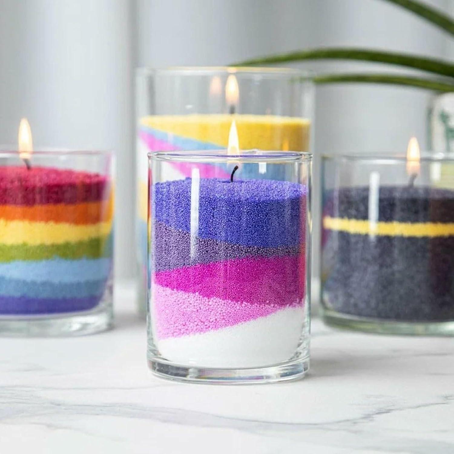 Kerzensand 1kg mit 50 Docht Gelb Pearled Candle