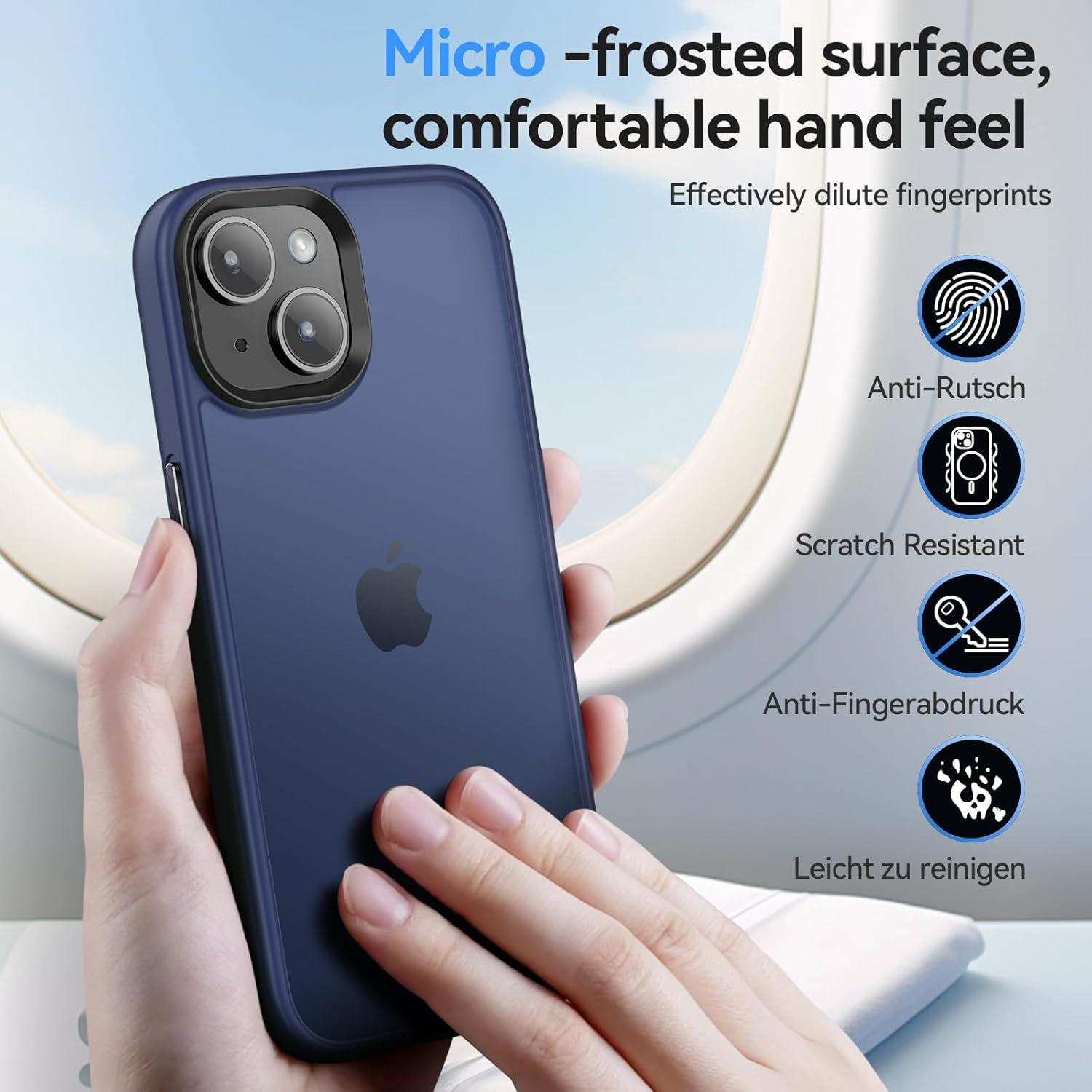 Handyhülle für iPhone 15 mit Schutzfolie