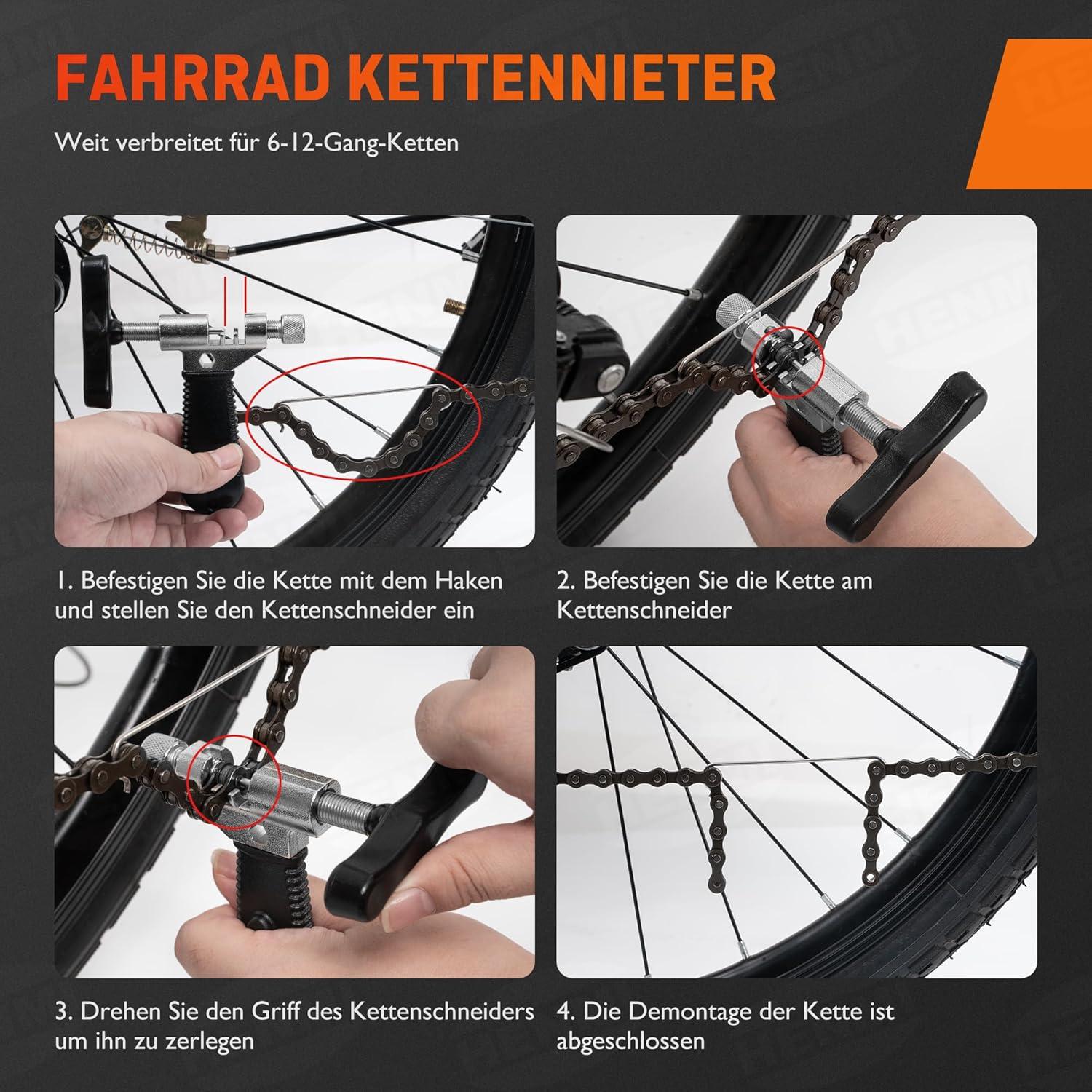 Fahrrad Kettennieter Kettenzange Kettenschloss Set 4 Paar Fahrradketten Nieten