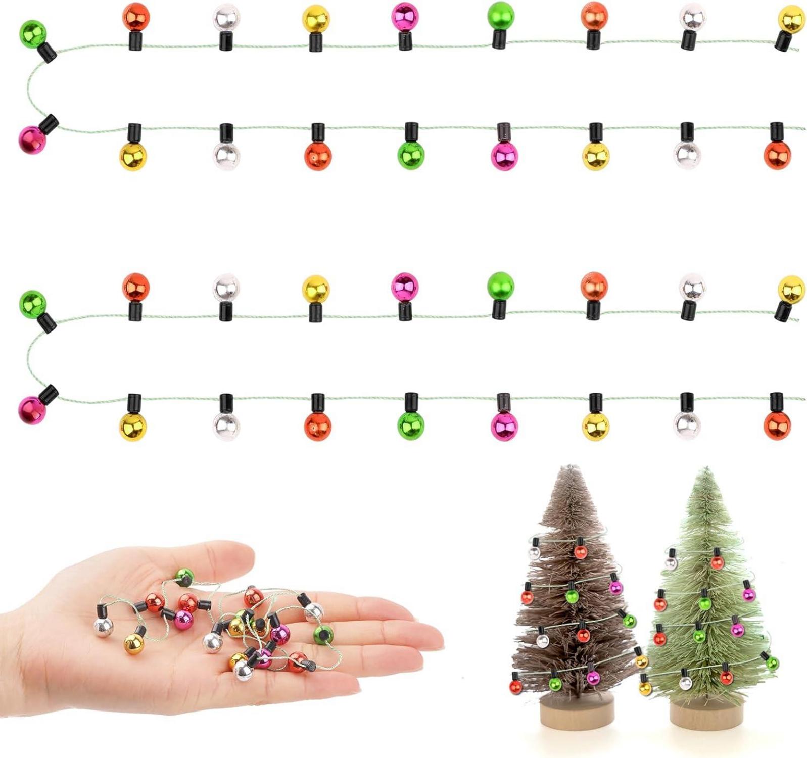 2er Set Miniatur Wichtel Lichterkette 90cm - Miniatur Buntes Zubehör