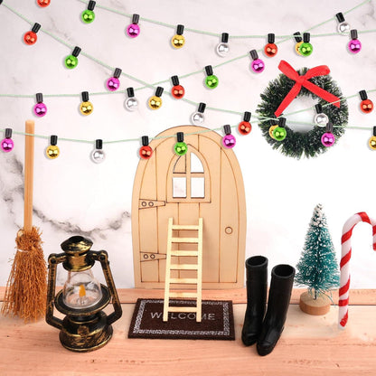 2er Set Miniatur Wichtel Lichterkette 90cm - Miniatur Buntes Zubehör