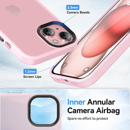 Handyhülle iPhone 15 Transparente Schutzhülle Stoßfest, Rosa