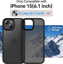 iPhone 15 Handyhülle Matt Schwarz mit Schutzfolie - Stoßfest