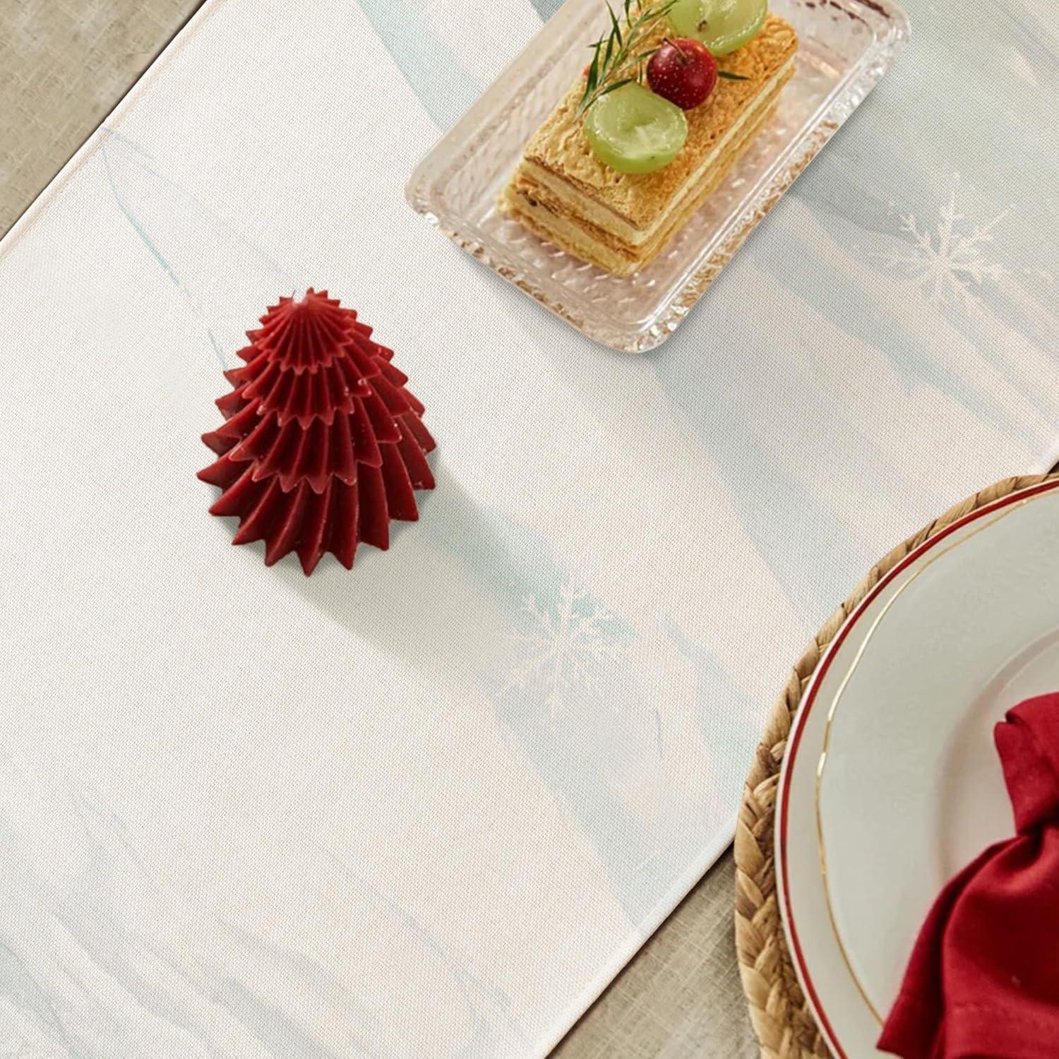 YCOLL Weihnachtsdeko Tischläufer Winter Wasserabweisend Tischläufer Grün 40X140