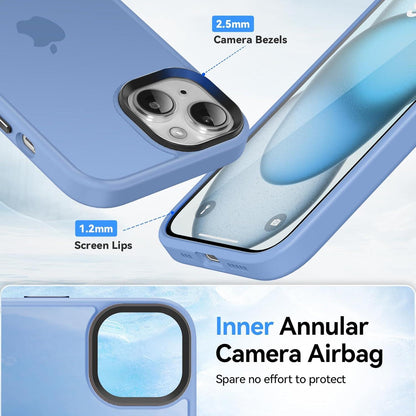 iPhone 15 Handyhülle Schutzfolie Stoßfest Kratzfest Transluzent Himmelblau