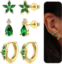 Ohrringe Set Silber Gold Ohrstecker Creolen 925 Pfosten Earrings