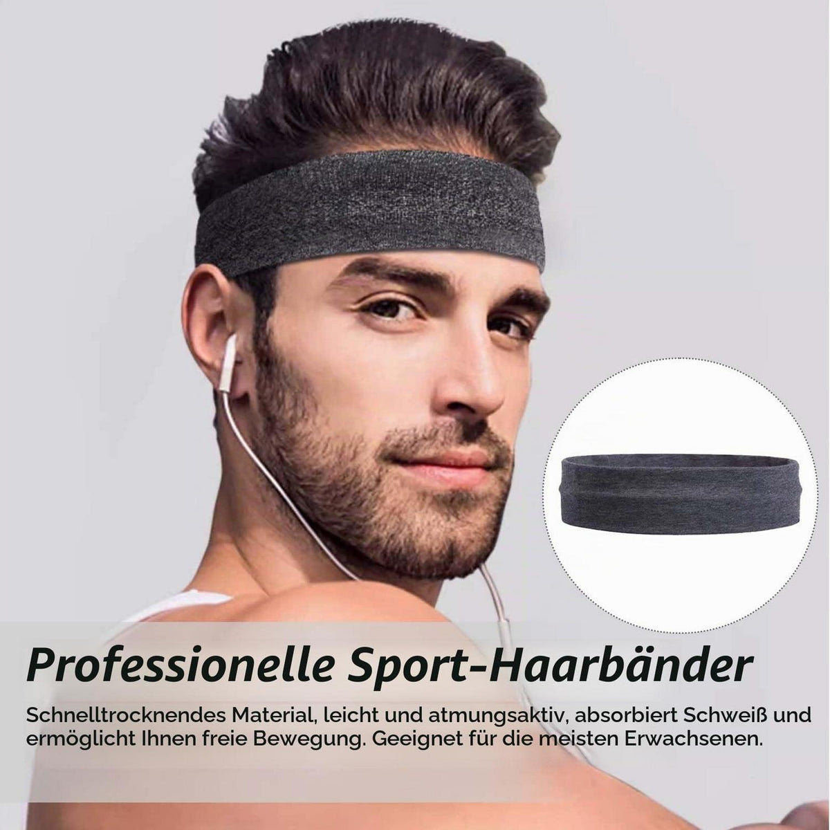 Fitness Handtuch Set mit Reißverschluss Tasche & Haarband