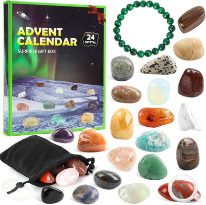 Adventskalender 2024 Kristalle Kinder 24 Tage natürliche Edelsteine