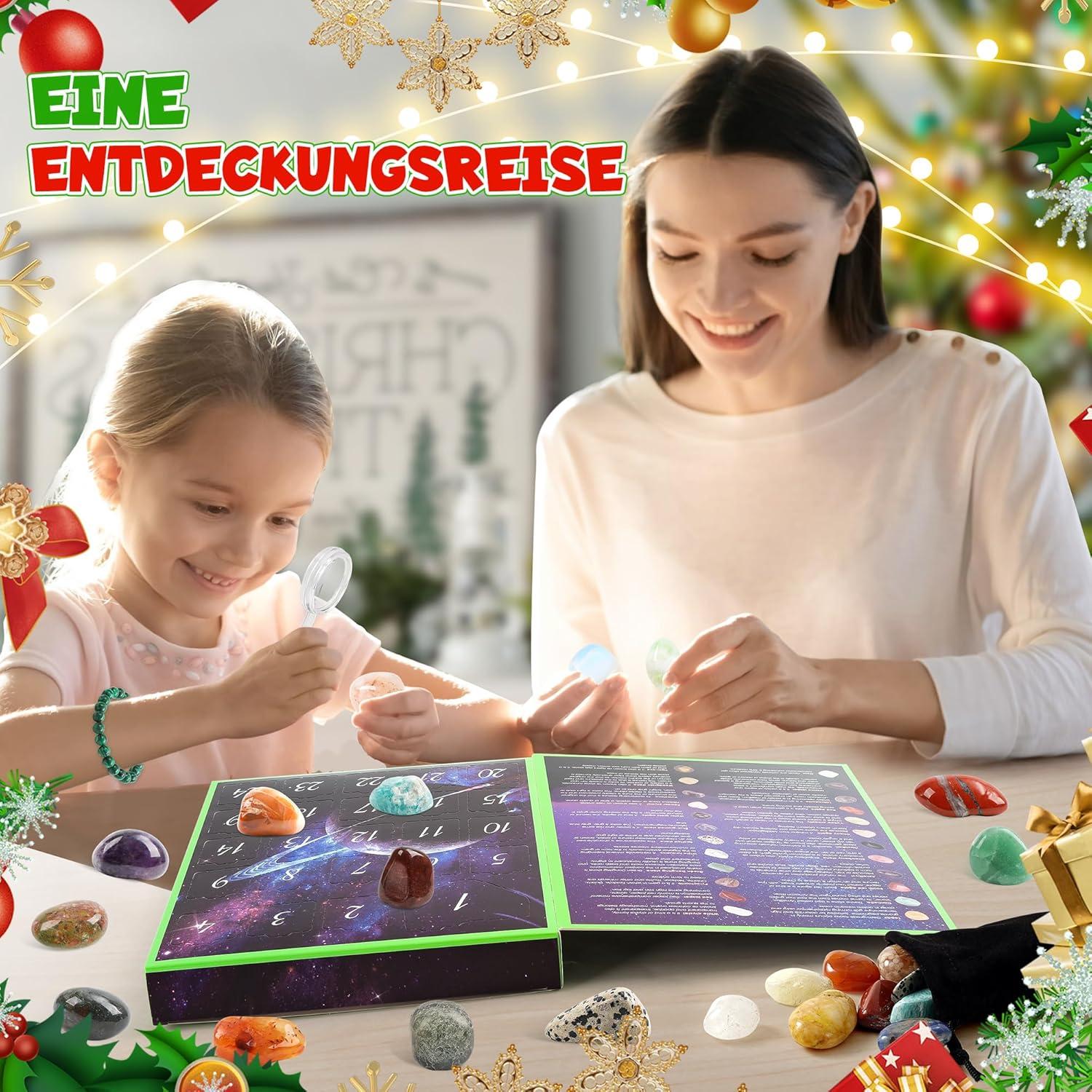 24-tägiger LINROMIA Adventskalender 2024 für Kinder mit Kristallen und Edelsteinen