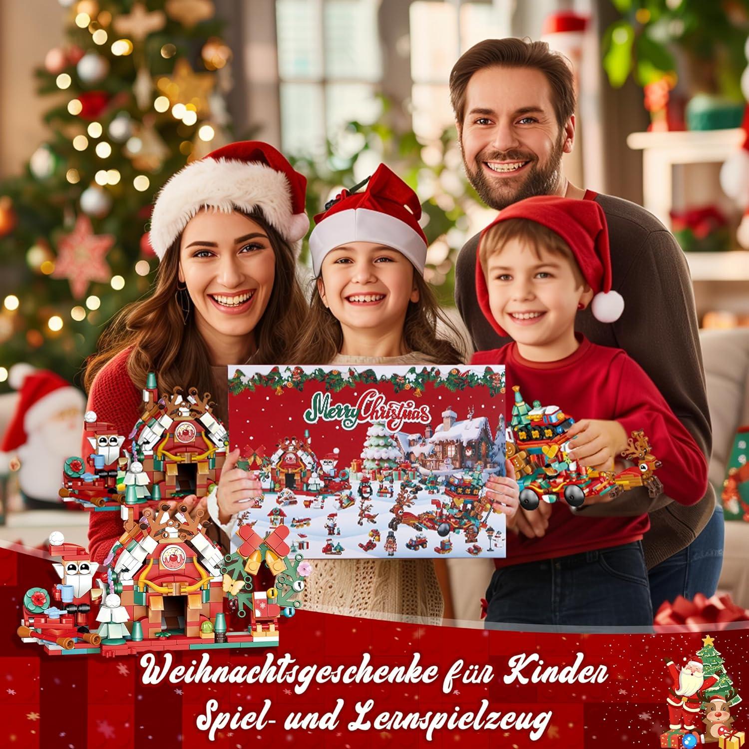 Adventskalender 2024 Bausteine Spielset Weihnachtsgeschenke Kinder