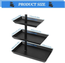 Schwarze 3-Stöckige Obst Etagere aus Metall - 360° Drehbar