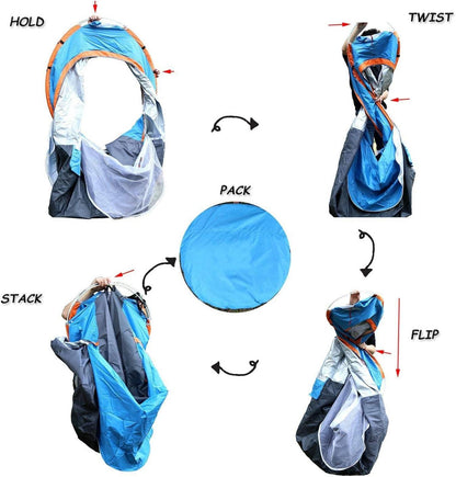 Automatisches Pop-Up Camping Zelt 2 Personen Wasserdicht Winddicht Ultra Leicht
