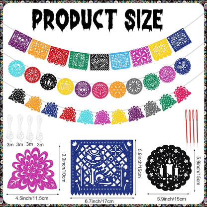 HOWAF Halloween Dia De Los Muertos Deko Banner Set - 42 Ft