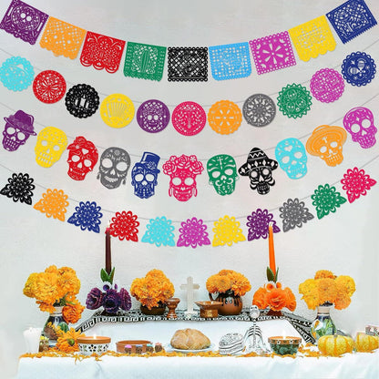 Dia De Los Muertos Deko Halloween Banner Tag der Toten Girlande 42 Ft