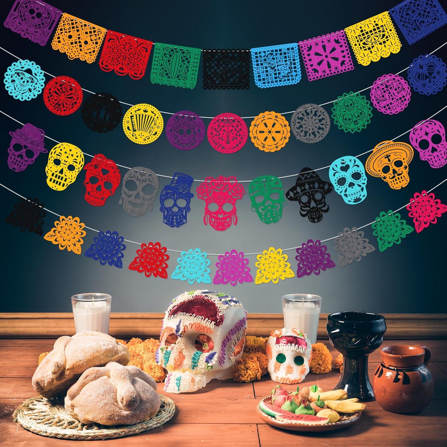 Dia De Los Muertos Deko Halloween Banner Tag der Toten Girlande 42 Ft