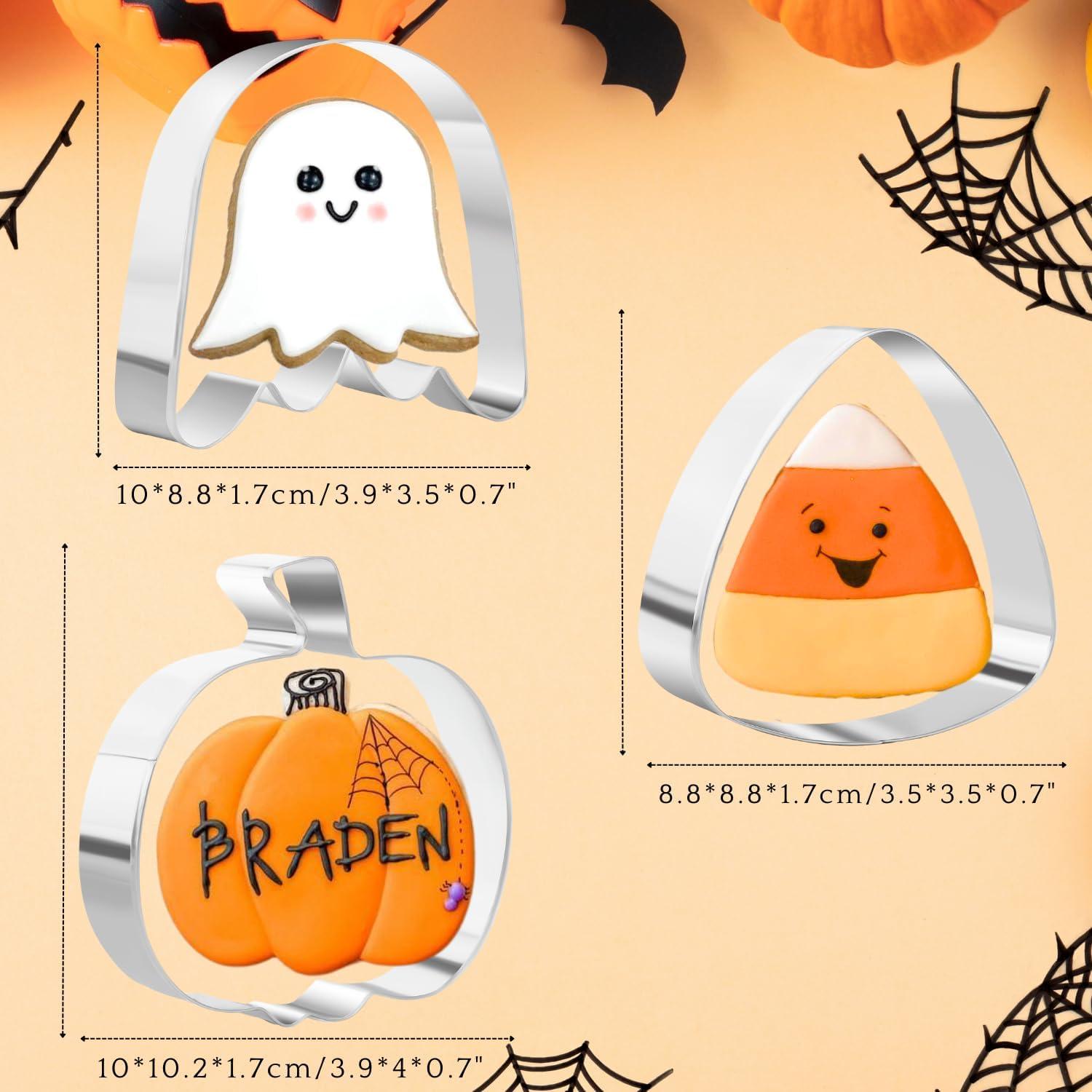Große Halloween Ausstechformen Set Kürbis Geist Mais Edelstahl
