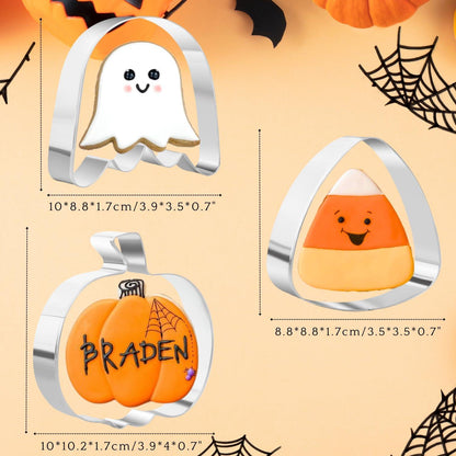 Große Halloween Ausstechformen Set Kürbis Geist Mais Edelstahl