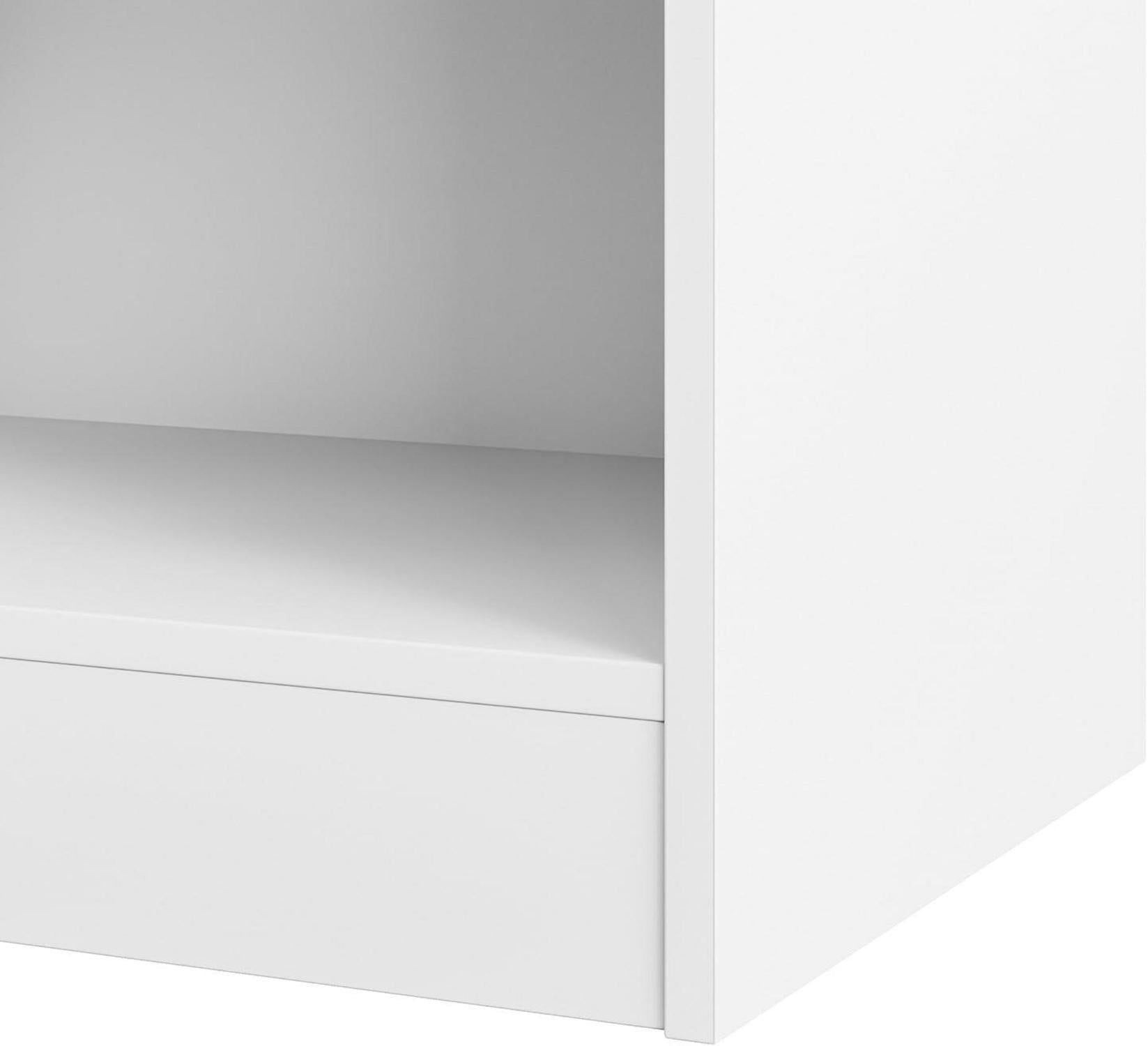 Nachttisch Set in Weiß mit Schublade und Griff, 30x40x60cm