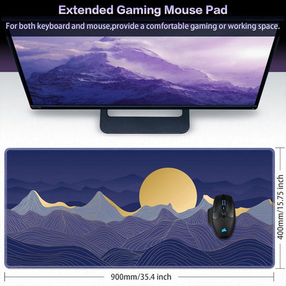 XXL Gaming Mauspad 900 x 400mm Wasserdicht Vernähte Kanten