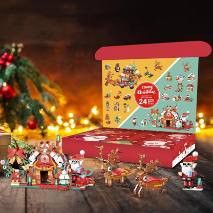 Weihnachts-Adventskalender 2024 für Kinder mit Bausteinen