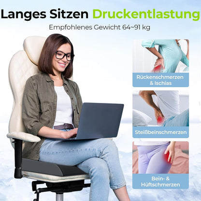 Gel Sitzkissen Memory-Schaum Rutschfest XL-Kissen für Bürostühle