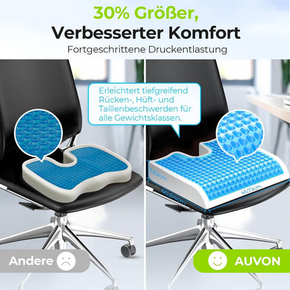 Gel Sitzkissen Memory-Schaum rutschfest XL Auto Rollstuhl