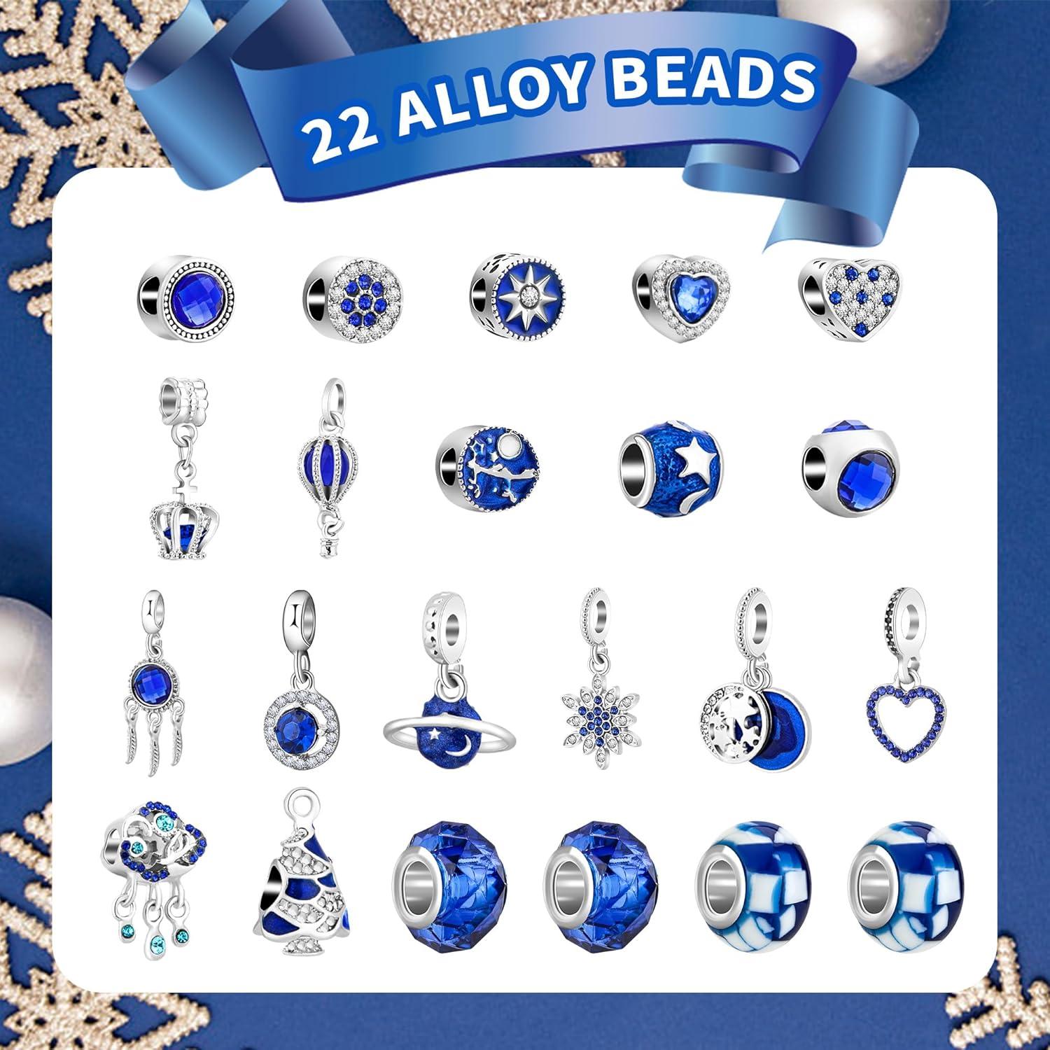Adventskalender 2024 Mädchen DIY Schmuck Armband Kit Blau