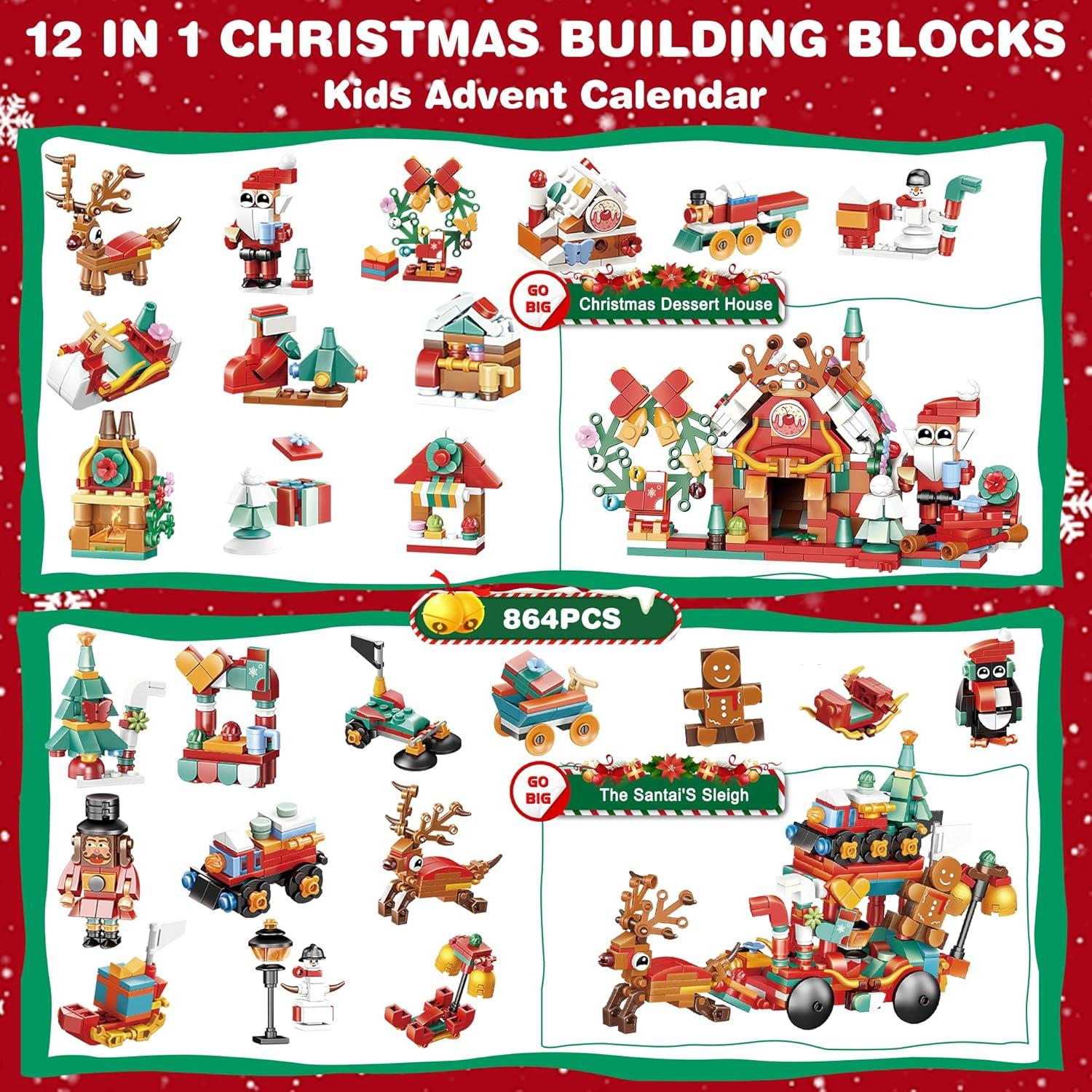 Weihnachts-Adventskalender 2024 für Kinder - Bausteine