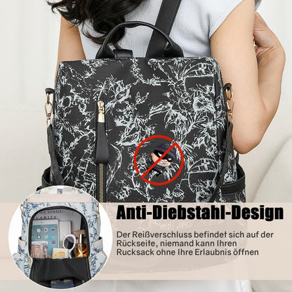 Wasserdichter Damen Rucksack – Anti-Diebstahl Schulrucksack Schwarz