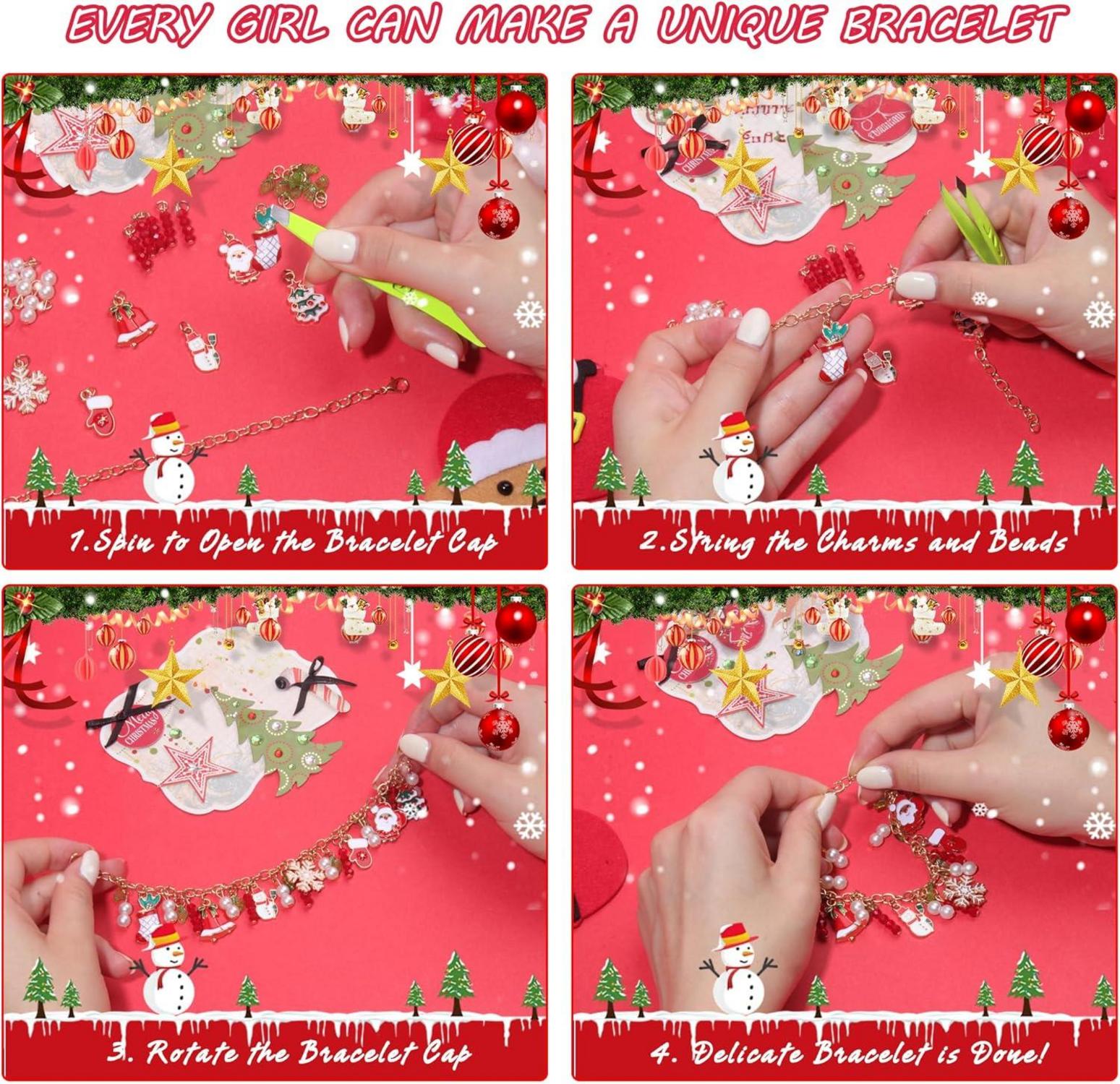 DIY Weihnachts-Adventskalender Armband für Kinder 2024 - 24 Tage Countdown