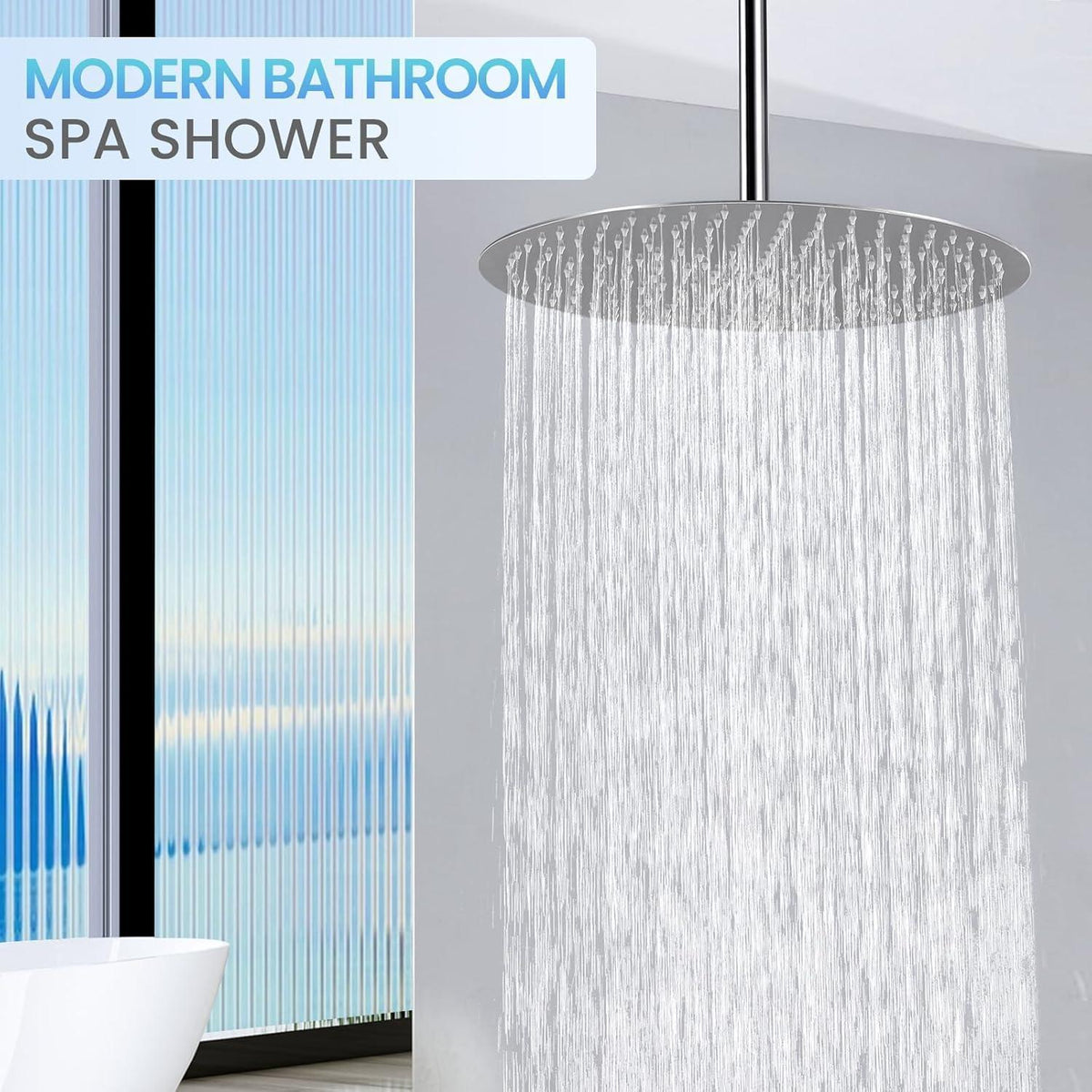 40cm Regendusche Chrom – Wasserfall Duschkopf Edelstahl