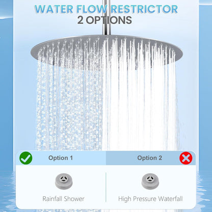 40cm Regendusche Chrom – Wasserfall Duschkopf Edelstahl
