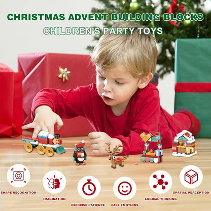 Weihnachts-Adventskalender für Kinder 2024 Bausteine 24-Tage Überraschungsgeschenkbox