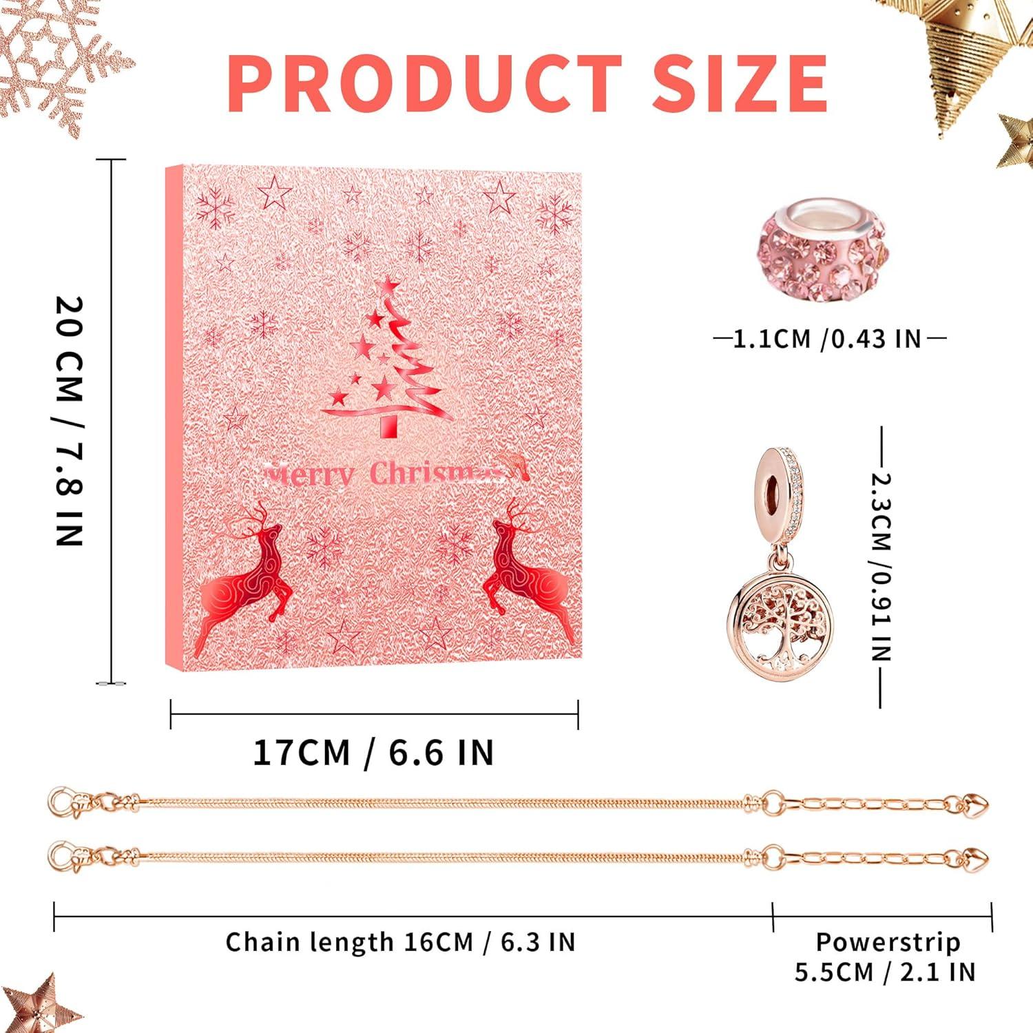 Adventskalender Mädchen 2024, DIY Schmuck Bastelset 24 Türchen