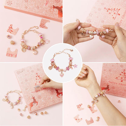 Adventskalender 2024 Mädchen Schmuck DIY Bastelset 24 Türchen Charms
