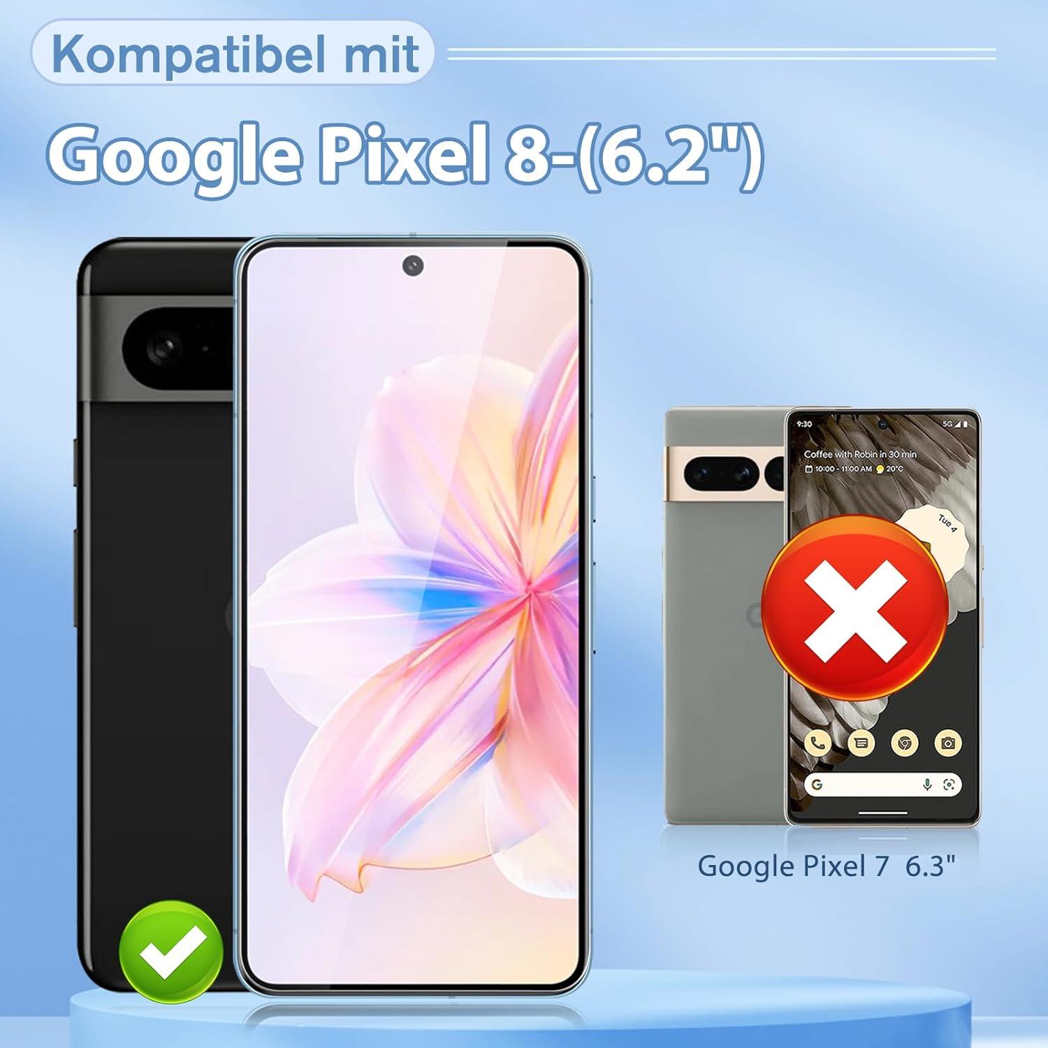 Agedate Panzerglas Google Pixel 8 Schutzfolie 2 Stück 9H