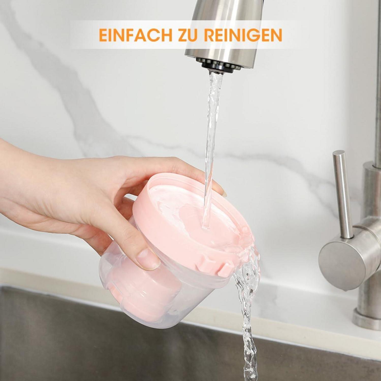 Müslibecher to go 4 Stk. Müsli Becher 2 in 1 mit Löffel Joghurtbecher