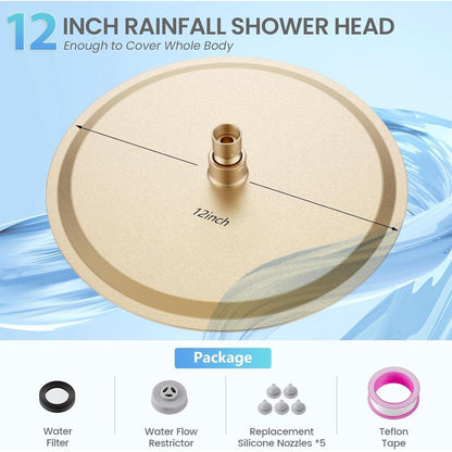 30cm Regendusche Gold – Wasserfall Duschkopf Edelstahl