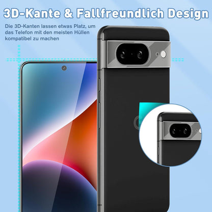 Schutzfolie Panzerglas Google Pixel 8 2x Kameraschutz 9H Härte HD