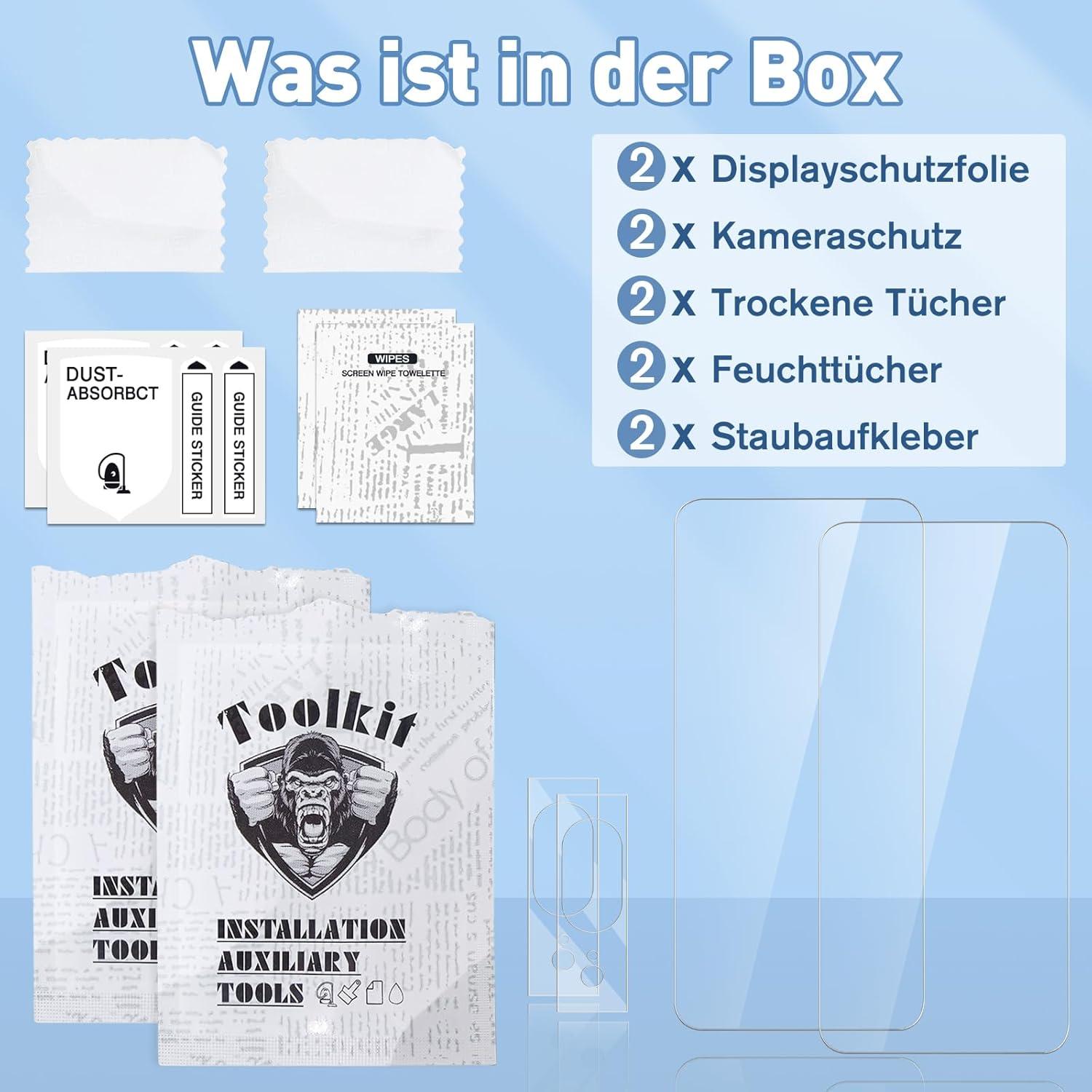 Schutzfolie Panzerglas Google Pixel 8 2x Kameraschutz 9H Härte