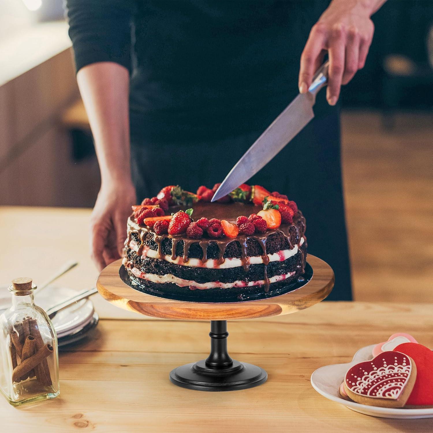 Etagere Tortenständer Cupcake Ständer Holz Groß mit Eichensockel