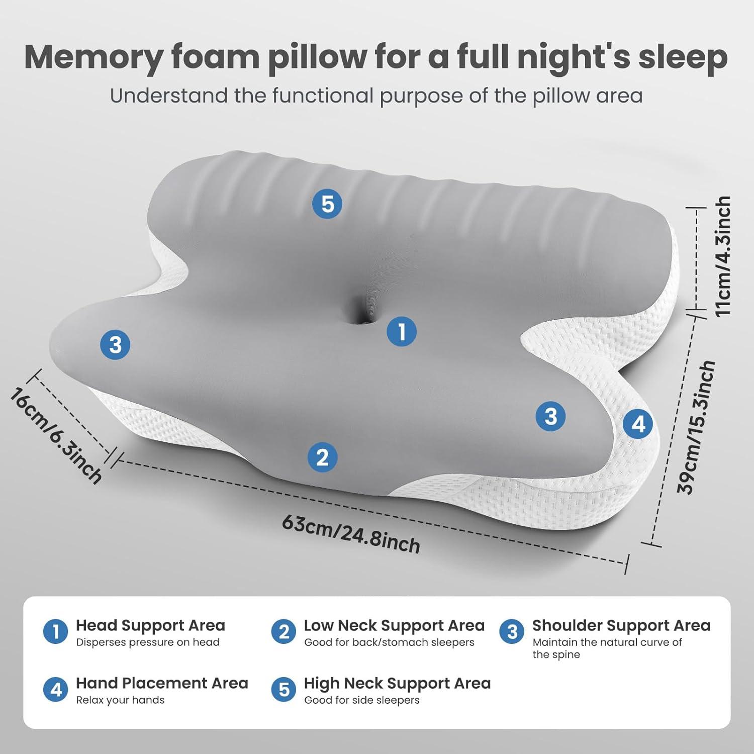 Memory Foam Nackenstützkissen Kühlkissen mit Abnehmbarem