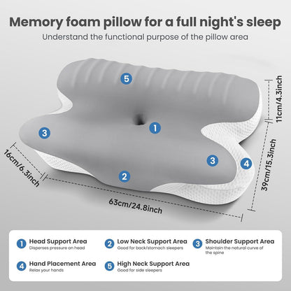 Memory Foam Nackenstützkissen Kühlkissen mit Abnehmbarem
