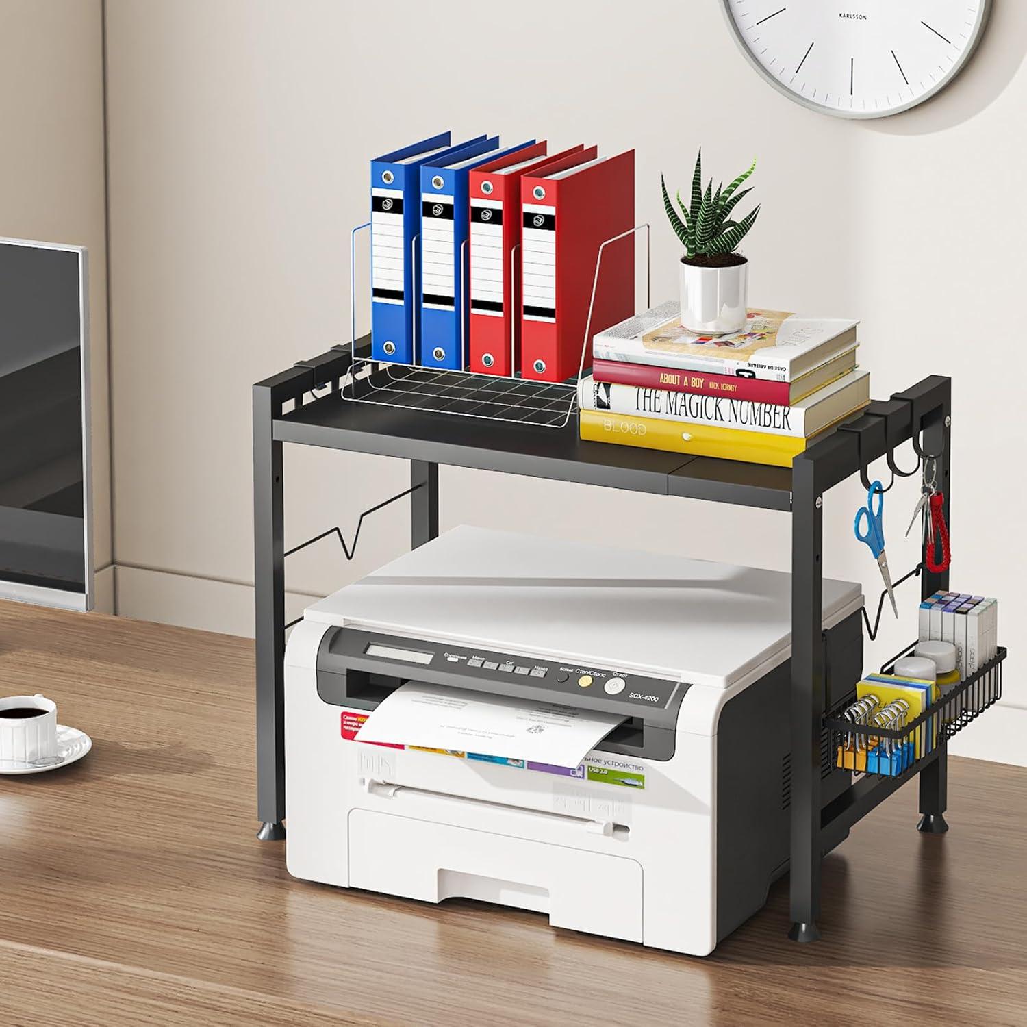 Mikrowellenregal 2-Stufig erweiterbar Rostbeständig 40-65cm Schwarz